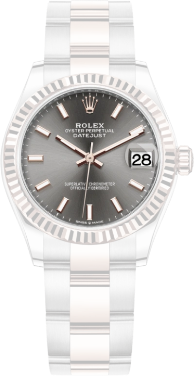Rolex,Datejust 31 31mm,31mm,Rose Gold,Stainless Steel,Grey,Automatic,Day,55hours,278271,278271-0017