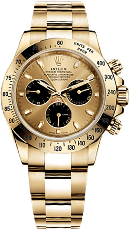 Rolex,Daytona 40mm,40mm,Yellow Gold,Champagne,Black,Automatic,Chronograph,72hours,116528,116528-0041