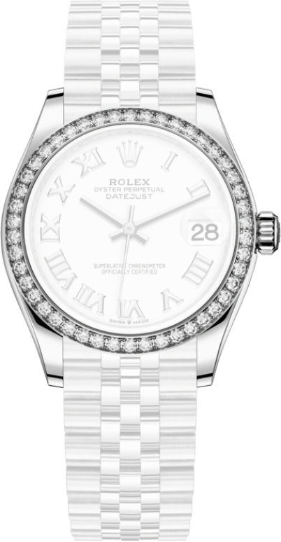 Rolex,Datejust 31 31mm,31mm,White Gold,Stainless Steel,White,Automatic,Day,55hours,278384RBR,278384RBR-0014