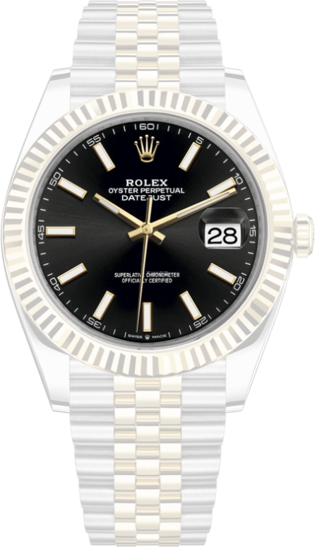 Rolex,Datejust 41 41mm,41mm,Yellow Gold,Stainless Steel,Black,Automatic,Day,70hours,126333,126333-0014