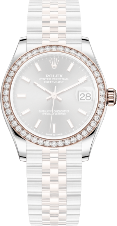 Rolex,Datejust 31 31mm,31mm,Rose Gold,Stainless Steel,Grey,Automatic,Day,55hours,278381RBR,278381RBR-0018