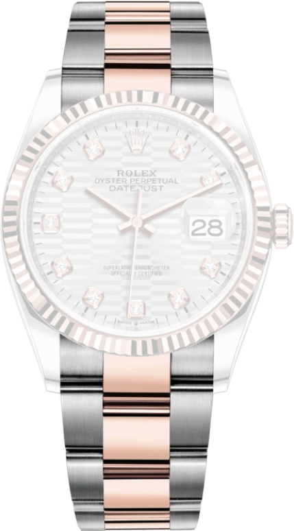 Rolex,Datejust 36 36mm,36mm,Oystersteel,Everose Gold,Silver,Automatic,Day,70hours,126231,126231-0040