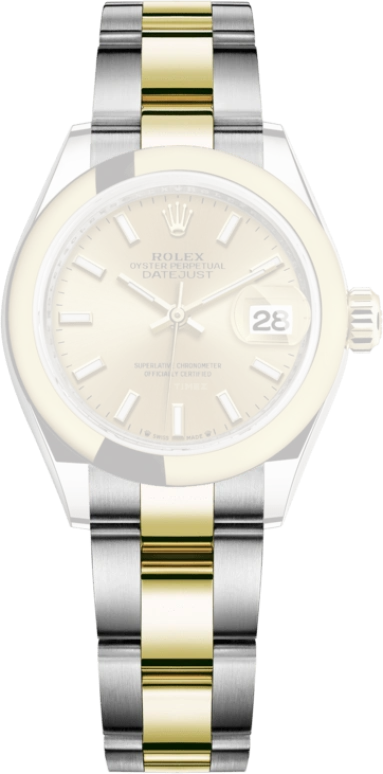 Rolex,Lady-Datejust 28mm,28mm,Yellow Gold,Oystersteel,Champagne,Automatic,Day,55hours,279163,279163-0002