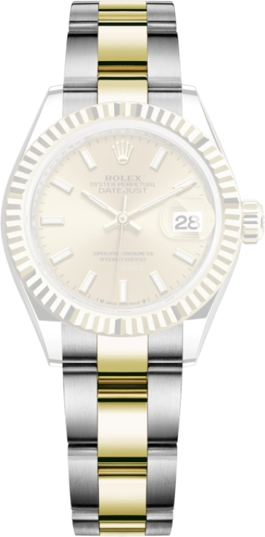 Rolex,Lady-Datejust 28mm,28mm,Yellow Gold,Stainless Steel,Champagne,Automatic,Day,55hours,279173,279173-0002