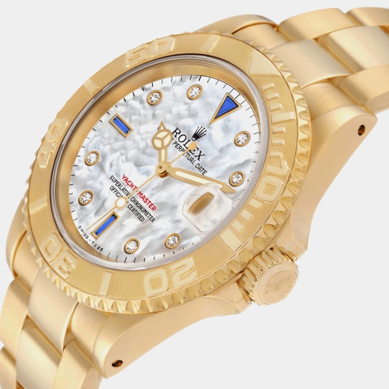 Rolex,Yacht-Master 40mm,40mm,Yellow Gold,White,Automatic,Day,48hours,16628,16628-Serti