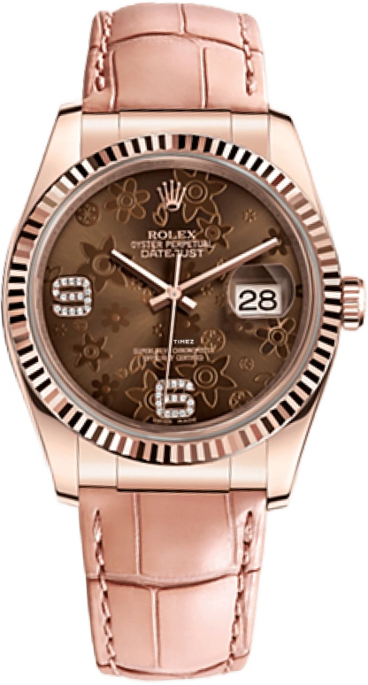 Rolex,Datejust 36 36mm,36mm,Everose Gold,Brown,Chocolate,Automatic,Day,48hours,116135,116135-0052