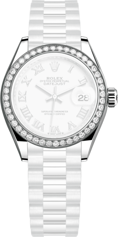 Rolex,Lady-Datejust 28mm,28mm,White Gold,White,Automatic,Day,55hours,279139RBR,279139RBR-0013