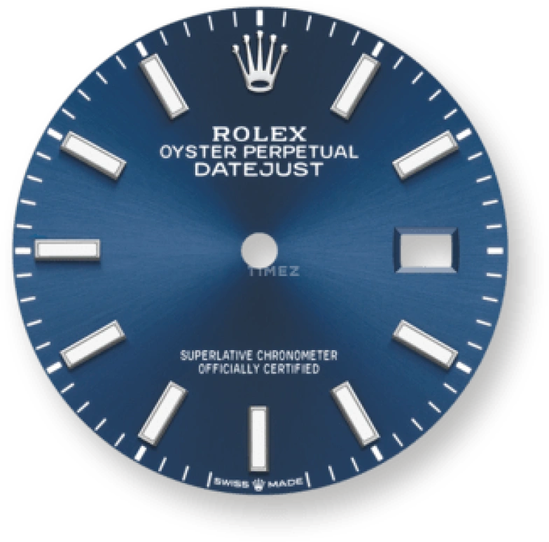 Rolex,Datejust 36 36mm,36mm,Stainless Steel,Blue,Automatic,Day,70hours,126200,126200-0005