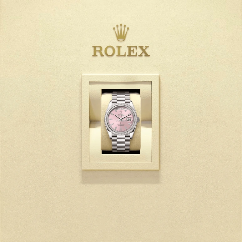 Rolex,Day-Date 36 36mm,36mm,White Gold,Pink Red,Automatic,Date,Day,128399TBR,128399TBR-0029