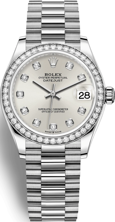 Rolex,Datejust 31 31mm,31mm,White Gold,Silver,Automatic,Day,55hours,278289RBR,278289RBR-0021