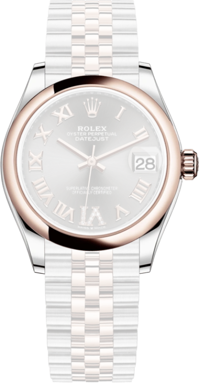 Rolex,Datejust 31 31mm,31mm,Rose Gold,Stainless Steel,Grey,Automatic,Day,55hours,278241,278241-0030