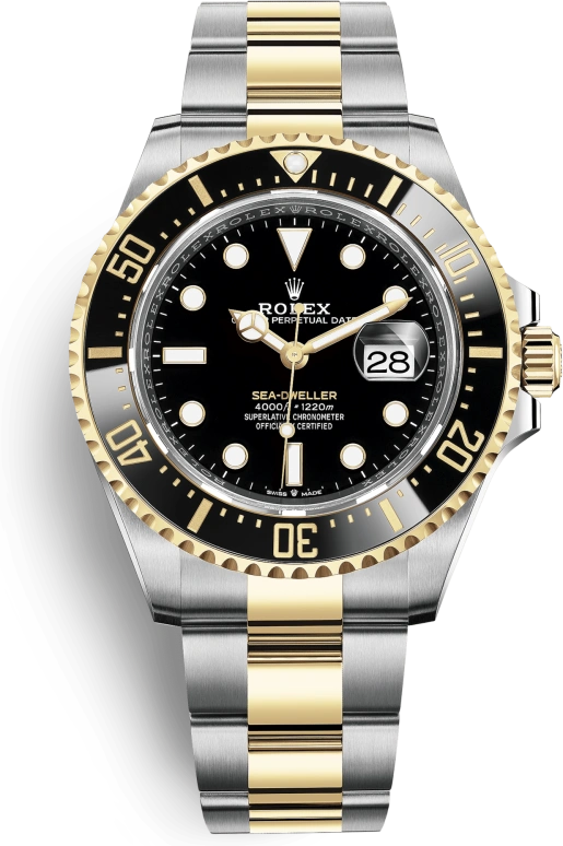 Rolex,Sea-Dweller 43mm,43mm,Yellow Gold,Oystersteel,Black,Automatic,Day,70hours,126603,126603-0001