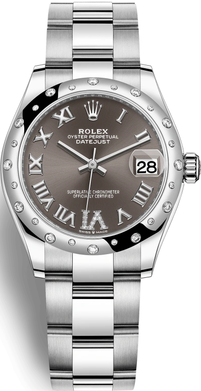 Rolex,Datejust 31 31mm,31mm,White Gold,Stainless Steel,Grey,Automatic,Day,55hours,278344RBR,278344RBR-0029