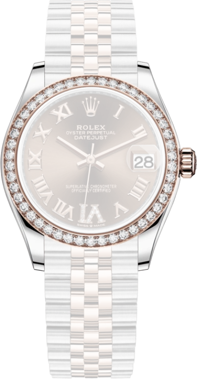 Rolex,Datejust 31 31mm,31mm,Rose Gold,Stainless Steel,Brown,Automatic,Day,55hours,278381RBR,278381RBR-0006