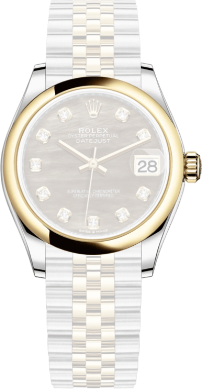 Rolex,Datejust 31 31mm,31mm,Yellow Gold,Stainless Steel,Black,Automatic,Day,55hours,278243,278243-0024