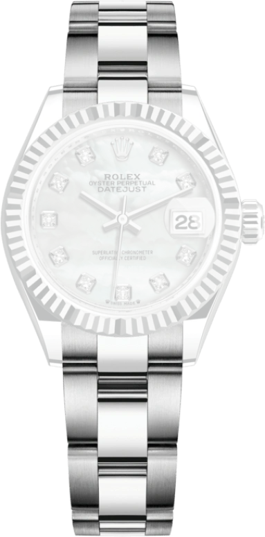 Rolex,Lady-Datejust 28mm,28mm,White Gold,Stainless Steel,White,Automatic,Day,55hours,279174,279174-0010