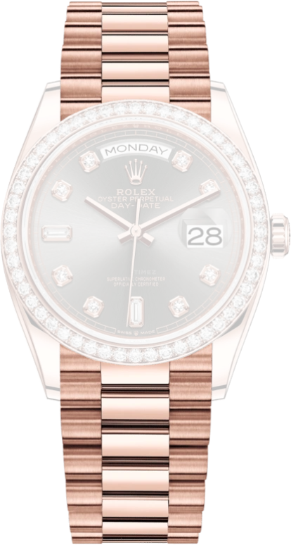 Rolex,Day-Date 36 36mm,36mm,Rose Gold,Grey,Automatic,Date,Day,128345RBR,128345RBR-0052