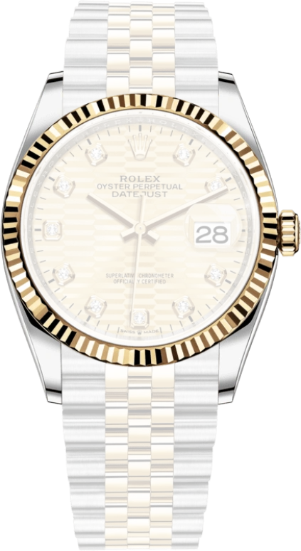 Rolex,Datejust 36 36mm,36mm,Yellow Gold,Stainless Steel,Champagne,Automatic,Day,70hours,126233,126233-0045