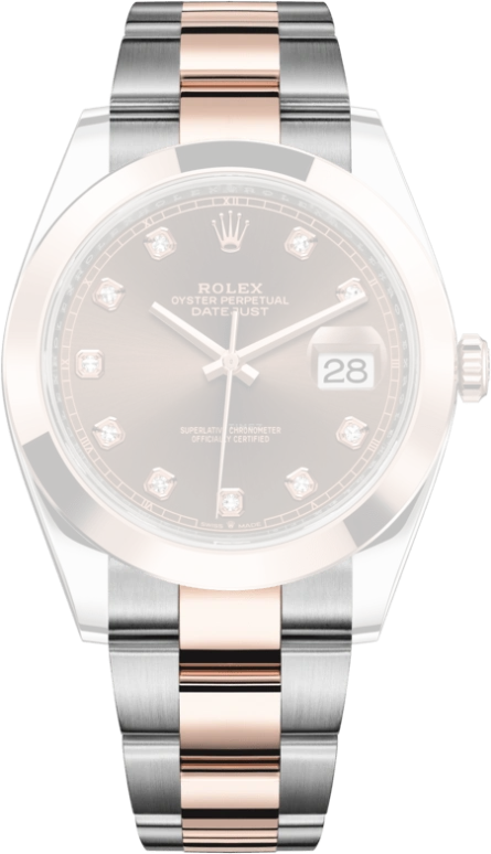 Rolex,Datejust 41 41mm,41mm,Rose Gold,Stainless Steel,Brown,Automatic,Day,70hours,126301,126301-0003