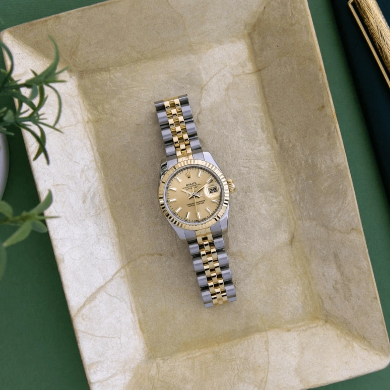 Rolex,Lady-Datejust 26mm,26mm,Stainless Steel,Gold,Automatic,Day,48hours,179173,179173-63133