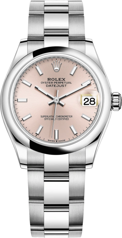 Rolex,Datejust 31 31mm,31mm,Stainless Steel,Pink,Automatic,Day,55hours,278240,278240-0007