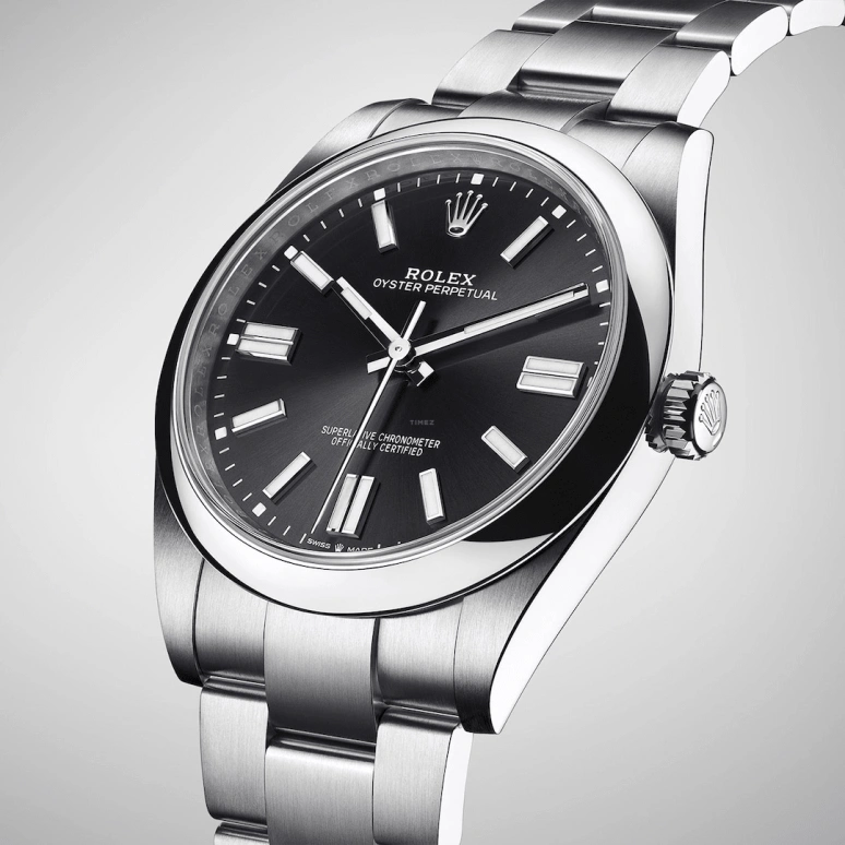 Rolex,Oyster Perpetual 41mm,41mm,Stainless Steel,Black,Automatic,70hours,In-house Caliber,124300,124300-0002