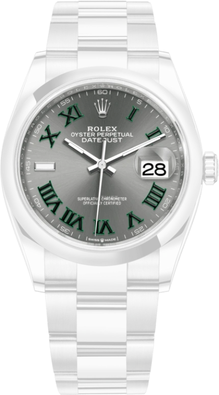 Rolex,Datejust 36 36mm,36mm,Stainless Steel,Grey,Automatic,Day,70hours,126200,126200-0018