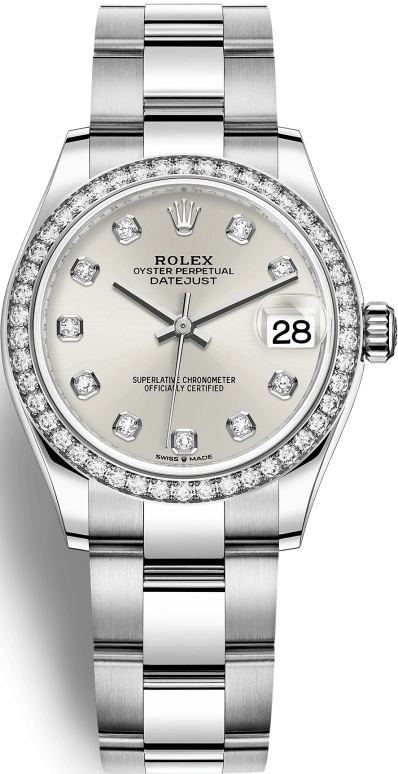 Rolex,Datejust 31 31mm,31mm,White Gold,Stainless Steel,Silver,Automatic,Day,55hours,278384RBR,278384RBR-0033