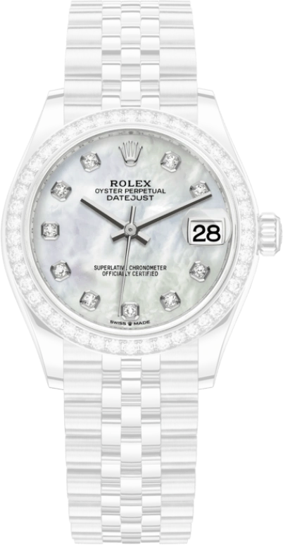 Rolex,Datejust 31 31mm,31mm,White Gold,Stainless Steel,White,Automatic,Day,55hours,278384RBR,278384RBR-0008
