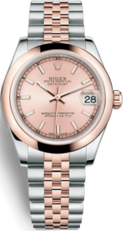 Rolex,Datejust 31 31mm,31mm,Rose Gold,Stainless Steel,Pink,Automatic,Day,48hours,178241,178241-0005