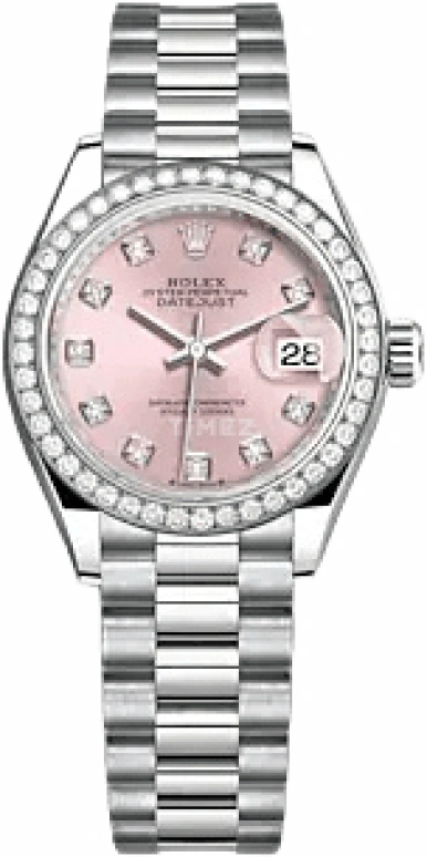 Rolex,Lady-Datejust 28mm,28mm,White Gold,Pink,Automatic,Day,55hours,279139RBR,279139RBR-0005