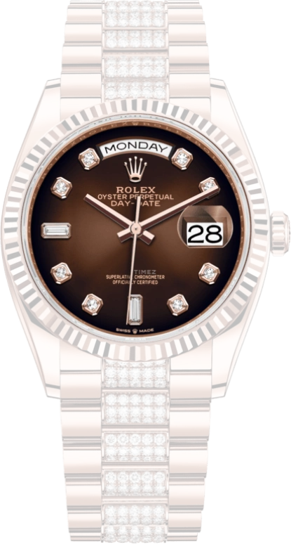 Rolex,Day-Date 36 36mm,36mm,Rose Gold,Brown,Automatic,Date,Day,128235,128235-0038