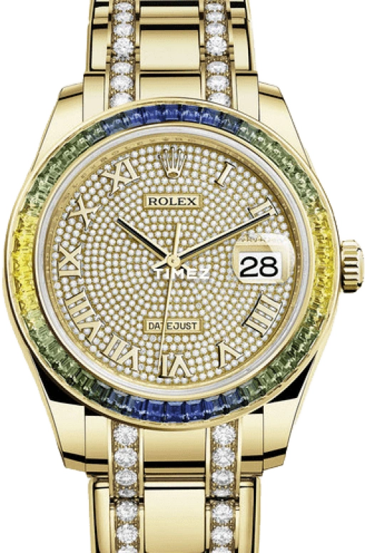 Rolex,Pearlmaster 39mm,39mm,Yellow Gold,Silver,Automatic,Day,70hours,Drake,86348SABLV,86348SABLV-0004