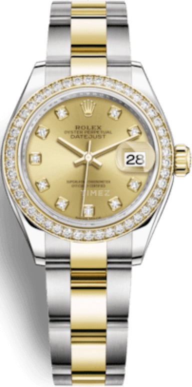 Rolex,Lady-Datejust 28mm,28mm,Yellow Gold,Oystersteel,Champagne,Automatic,Day,55hours,279383RBR,279383RBR-0012