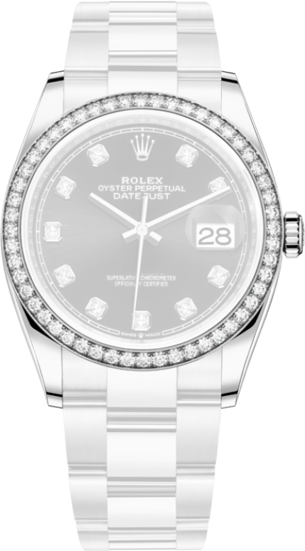 Rolex,Datejust 36 36mm,36mm,White Gold,Oystersteel,Black,Automatic,Day,70hours,126284RBR,126284RBR-0020