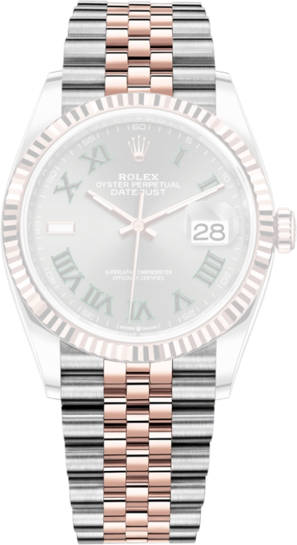 Rolex,Datejust 36 36mm,36mm,Rose Gold,Stainless Steel,Grey,Automatic,Day,70hours,126231,126231-0029