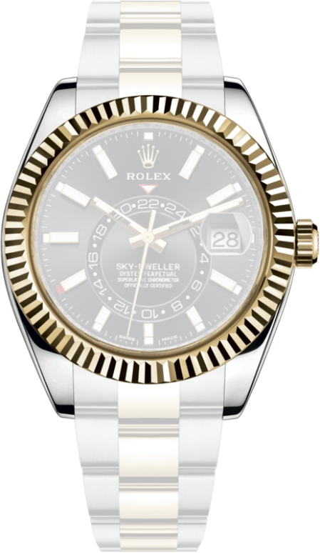 Rolex,Sky-Dweller 42mm,42mm,Yellow Gold,Stainless Steel,Black,Automatic,Annual Calendar,Month,Date,326933,326933-0002