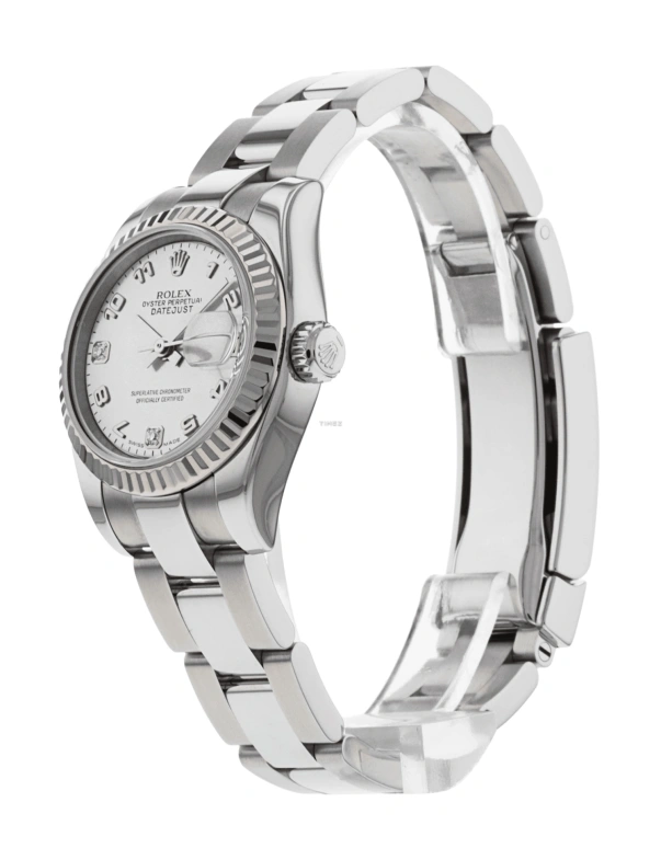 Rolex,Lady-Datejust 26mm,26mm,Stainless Steel,White Gold,White,Automatic,Day,48hours,179174,179174-72130NA