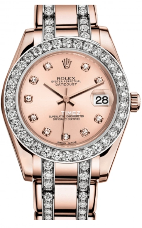 Rolex,Pearlmaster 34mm,34mm,Rose Gold,Pink,Automatic,Day,48hours,81285,81285-0030