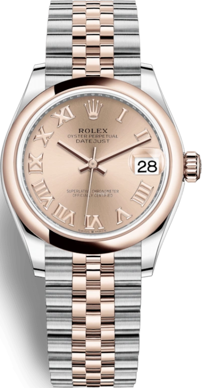 Rolex,Datejust 31 31mm,31mm,Rose Gold,Stainless Steel,Rose,Automatic,Day,55hours,278241,278241-0006