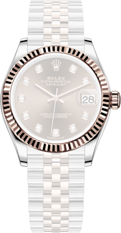 Rolex,Datejust 31 31mm,31mm,Rose Gold,Stainless Steel,Brown,Automatic,Day,55hours,278271,278271-0028