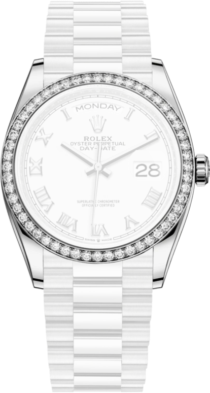 Rolex,Day-Date 36 36mm,36mm,White Gold,White,Automatic,Date,Day,128349RBR,128349RBR-0025