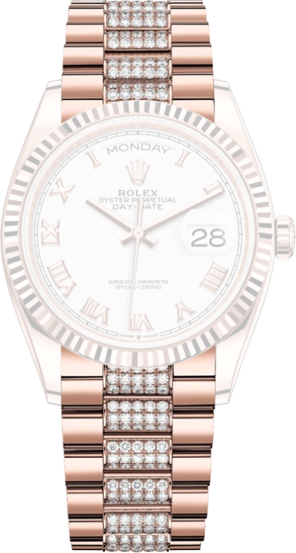 Rolex,Day-Date 36 36mm,36mm,Rose Gold,White,Automatic,Date,Day,128235,128235-0053