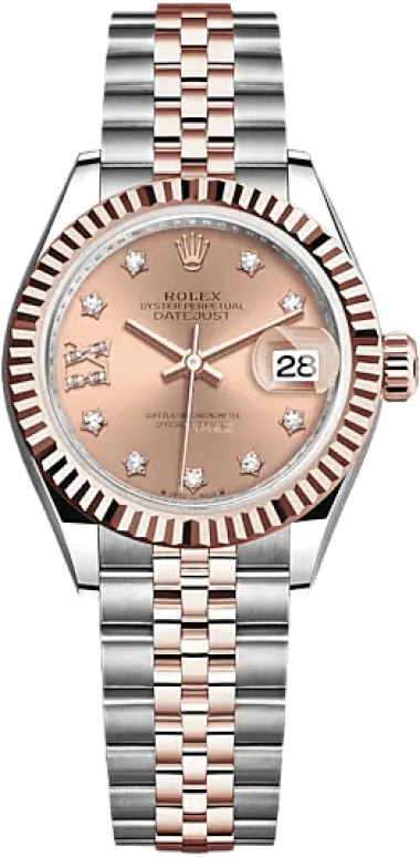 Rolex,Lady-Datejust 28mm,28mm,Everose Gold,Oystersteel,Pink,Automatic,Day,55hours,279171,279171-0027