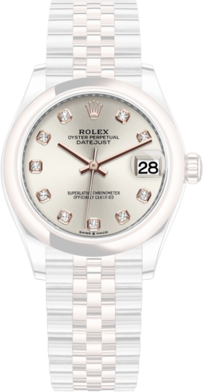 Rolex,Datejust 31 31mm,31mm,Rose Gold,Stainless Steel,Silver,Automatic,Day,55hours,278241,278241-0016