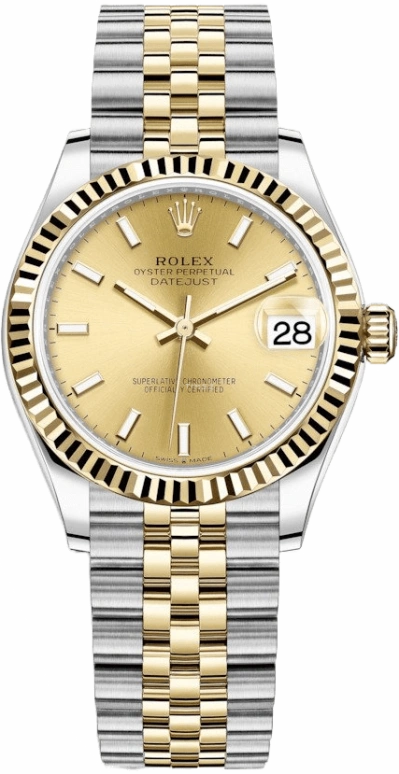 Rolex,Datejust 31 31mm,31mm,Yellow Gold,Stainless Steel,Champagne,Automatic,Day,55hours,278273,278273-0014