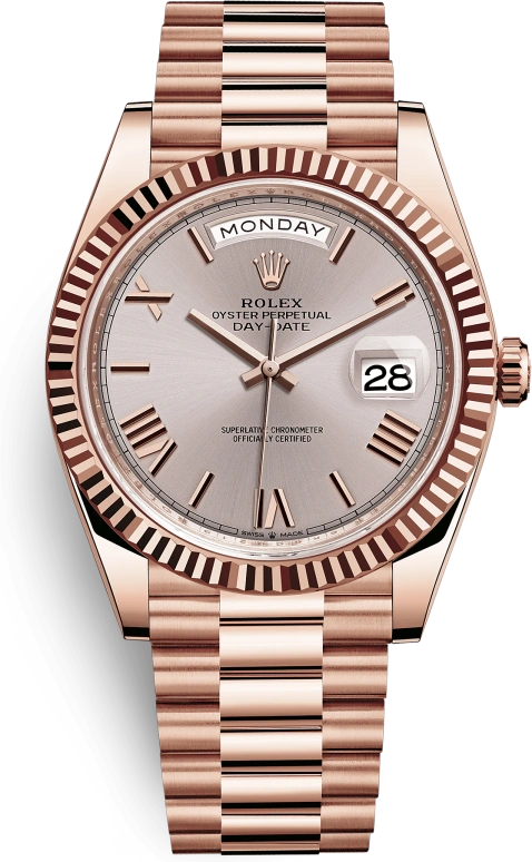 Rolex,Day-Date 40 40mm,40mm,Rose Gold,Grey,Automatic,Date,Day,Joel Embiid,The Process,228235,228235-0001