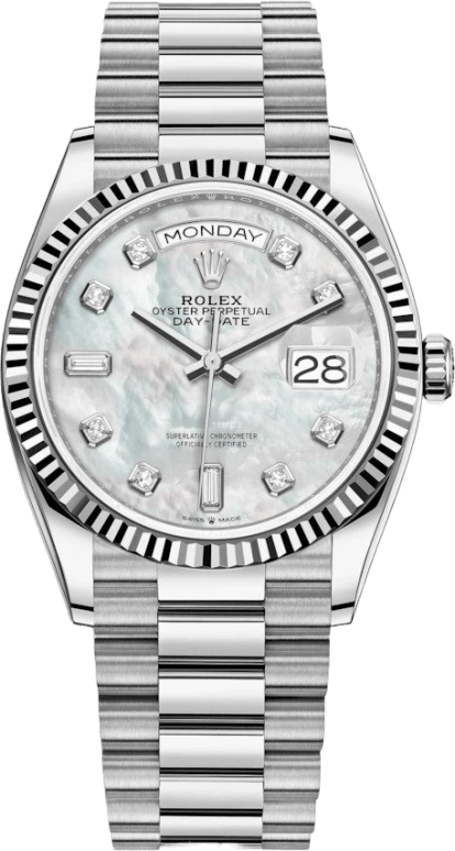 Rolex,Day-Date 36 36mm,36mm,White Gold,White,Automatic,Date,Day,128239,128239-0007