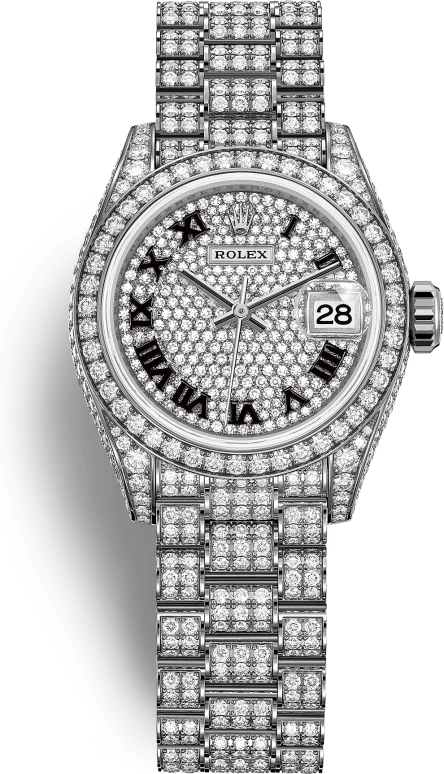 Rolex,Lady-Datejust 28mm,28mm,White Gold,Silver,Automatic,Day,55hours,279459RBR,279459RBR-0001