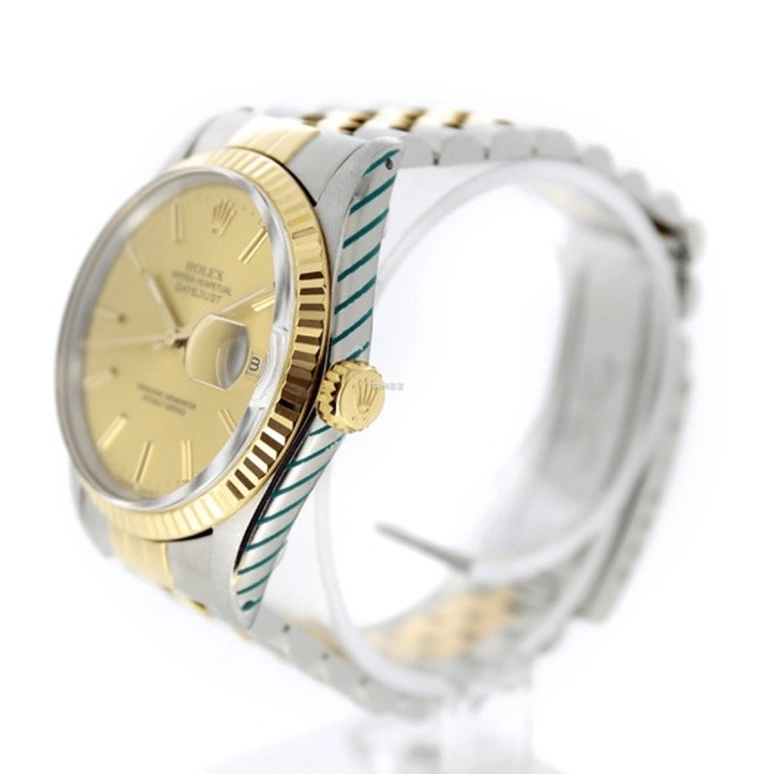 Rolex,Datejust 36 36mm,36mm,Yellow Gold,Stainless Steel,Champagne,Automatic,Day,50hours,16013 Jubilee